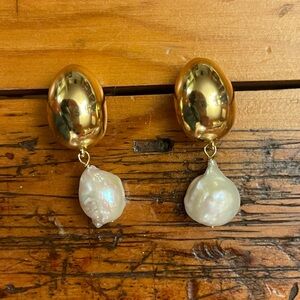 J. Crew Gold and Cream Earrings